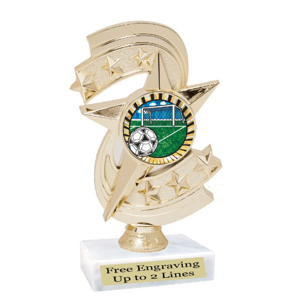  Soccer trophy.  6" Soccer trophy with choice of artwork.