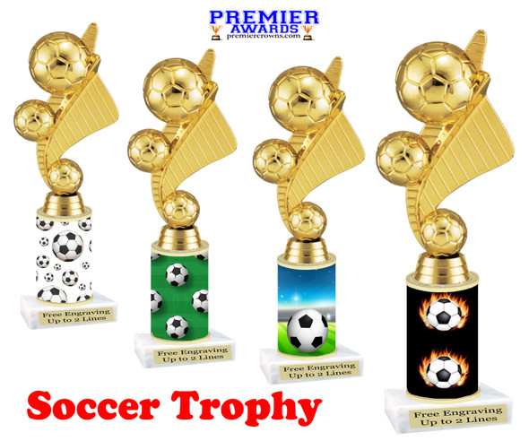 Soccer trophy.   Great trophy for your soccer team, schools and rec departments - sub columns  9605