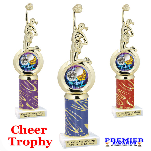 Cheer figure with choice of column color and trophy height.  Great for your squads, contests or just for your favorite cheerleader. (5706 col-1