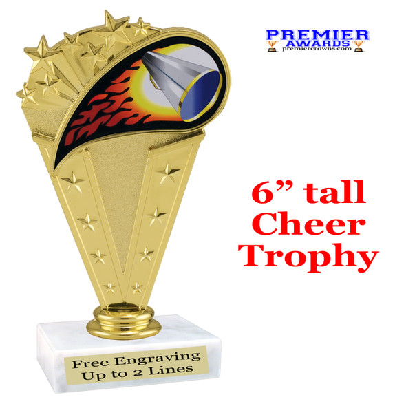  6" cheer figure on choice of base.  Great for your squads, contests or just for your favorite cheerleader. (89666
