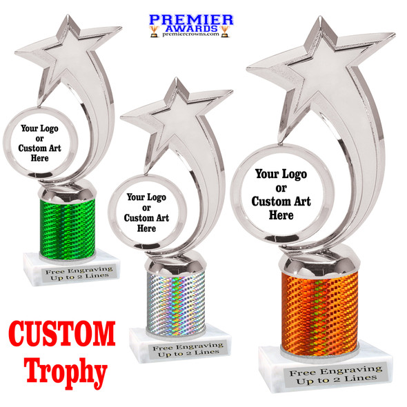 Custom  trophy.  Add your logo or art work for a unique award!  Great for any event or contest.  6061s-prism