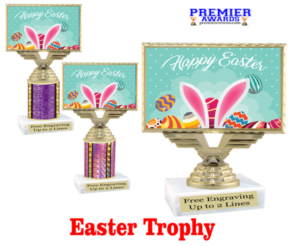 Easter theme trophy.  Great award for your pageants, Easter Egg Hunts, contests, competitions and more.  676-3