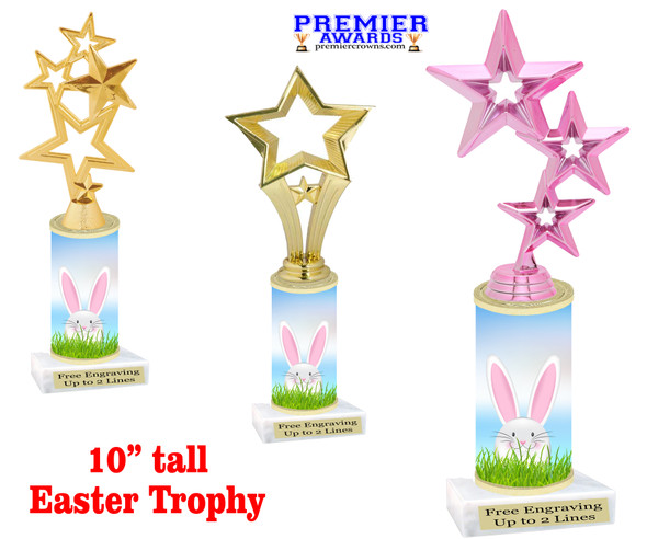 Easter theme trophy.  Festive award for your Easter pageants, contests, competitions and more.  sub03