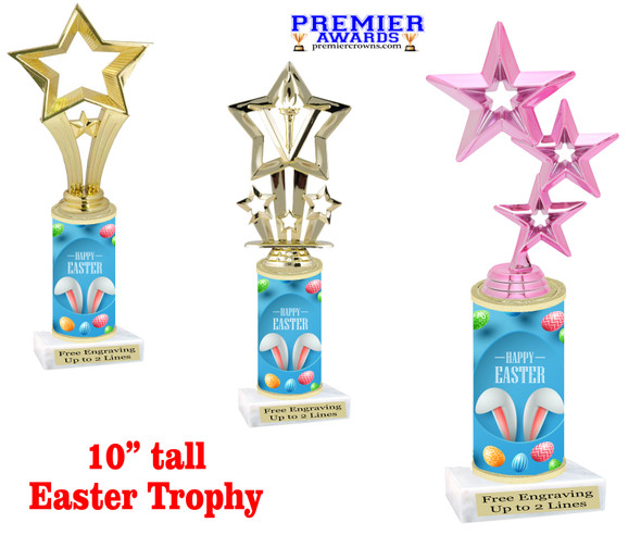 Easter theme trophy.  Festive award for your Easter pageants, contests, competitions and more.  sub06