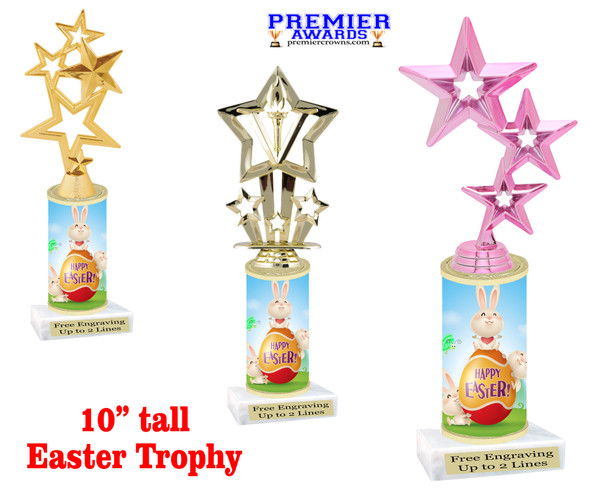 Easter theme trophy.  Festive award for your Easter pageants, contests, competitions and more.  sub09