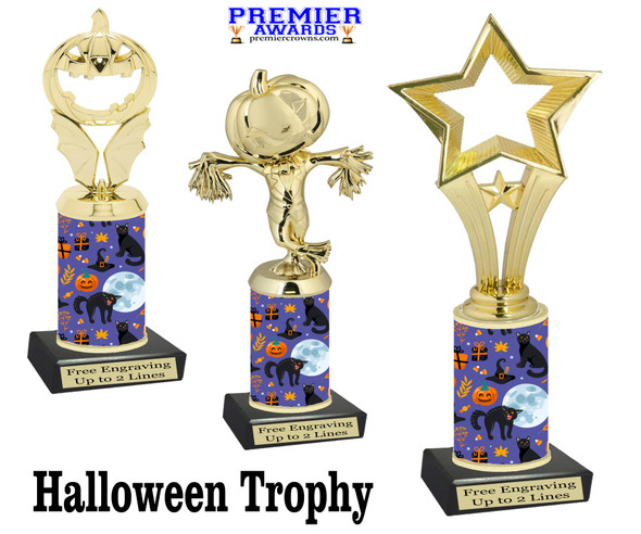 Premier exclusive Halloween trophy.  Choice of trophy height, base and figure.  (sub-hall-109