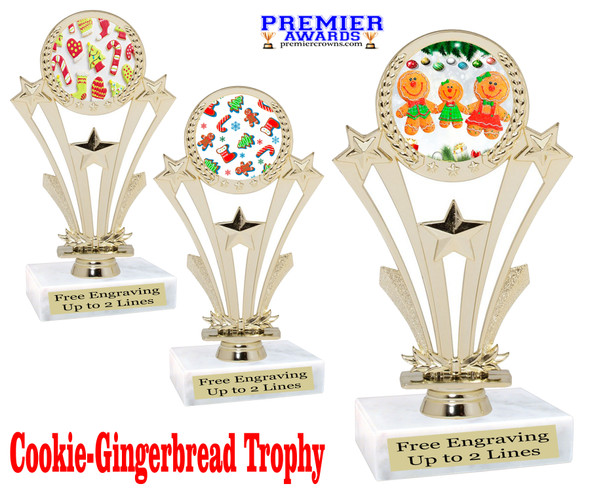 Holiday Cookies Trophy.   6 " tall.  Includes free engraving.   A Premier exclusive design! h416