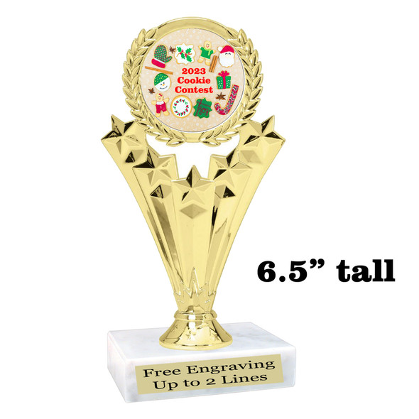 Holiday Cookies Trophy.   6 " tall.  Includes free engraving.   A Premier exclusive design! h501