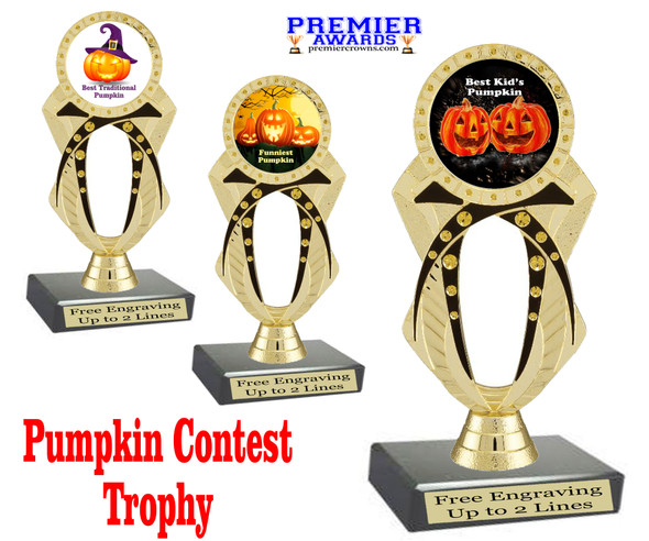 6.5" tall  Halloween  theme trophy.  Great for Pumpkin carving and Decorating contests  ph29