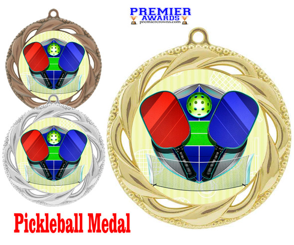 Pickleball Medal.  Choice of Gold, Silver or Bronze.  Great medal for your team events! 3