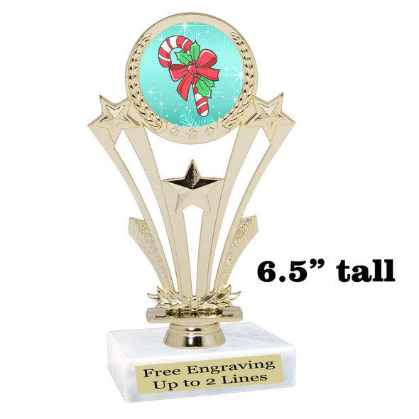 Candy Cane Trophy.   6.5" tall.  Includes free engraving.   A Premier exclusive design! H416