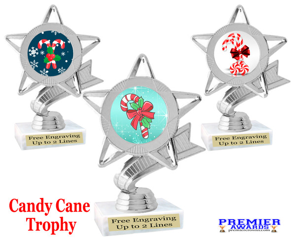 Candy Cane Trophy.   5.5" tall.  Includes free engraving.   A Premier exclusive design! 5043s