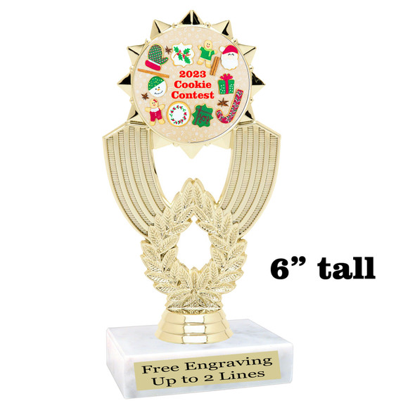 Holiday Cookies theme trophy with choice of artwork.  Great for your Winter themed events!  3103