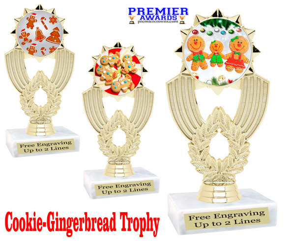 Holiday Cookies theme trophy with choice of artwork.  Great for your Winter themed events!  3103