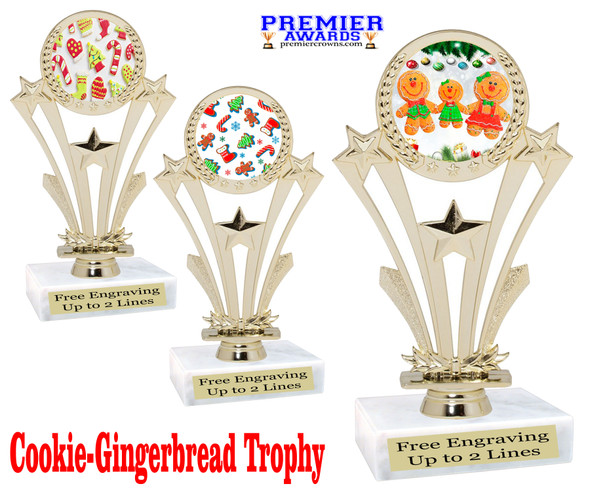 Holiday Cookies theme trophy with choice of artwork.  Great for your Winter themed events!  h416