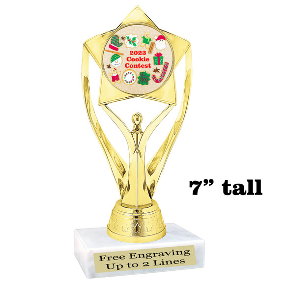 Holiday Cookies theme trophy with choice of artwork.  Great for your Winter themed events!  ph112