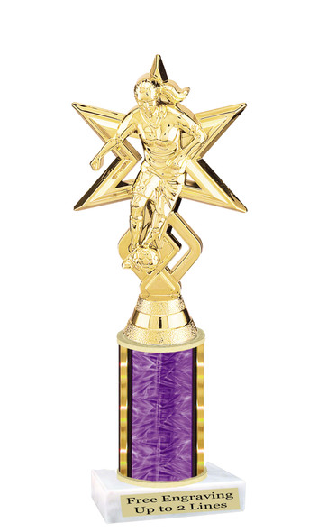 Female Soccer trophy.   Great trophy for your soccer team, schools and rec departments  7804