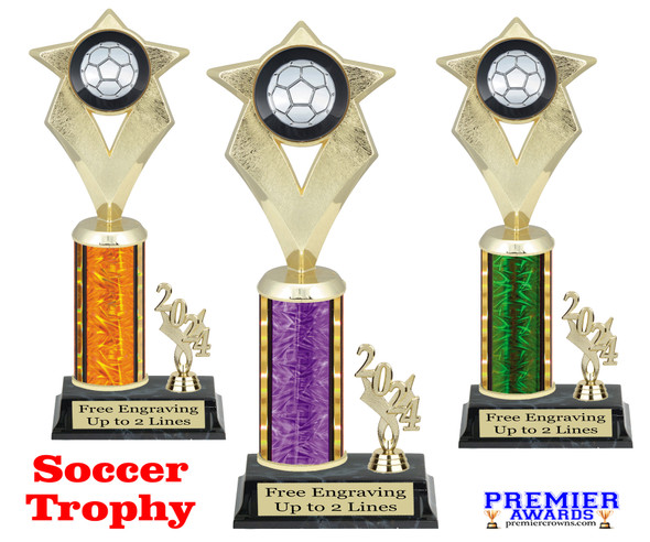 Soccer trophy.   Great trophy for your soccer team, schools and rec departments - side 5215
