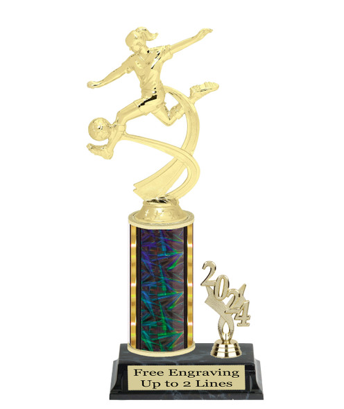 Female Soccer trophy.   Great trophy for your soccer team, schools and rec departments - side 4519