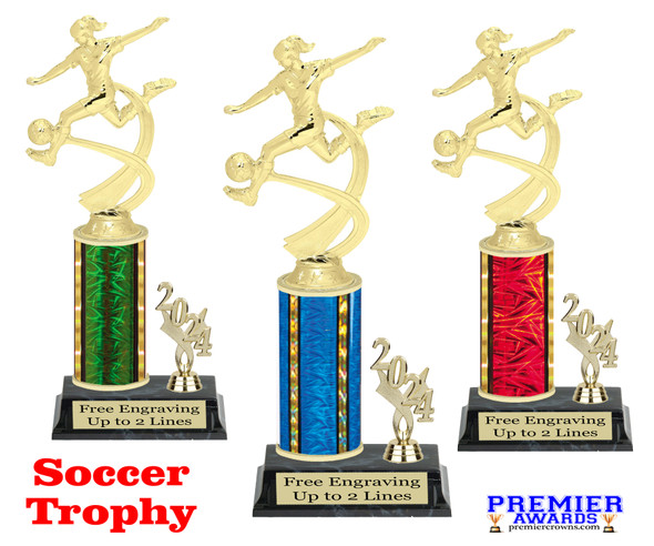 Female Soccer trophy.   Great trophy for your soccer team, schools and rec departments - side 4519