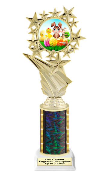 Easter theme Trophy. Choice of column color and height.  Great award for your pageants, events, competitions, parties and more.