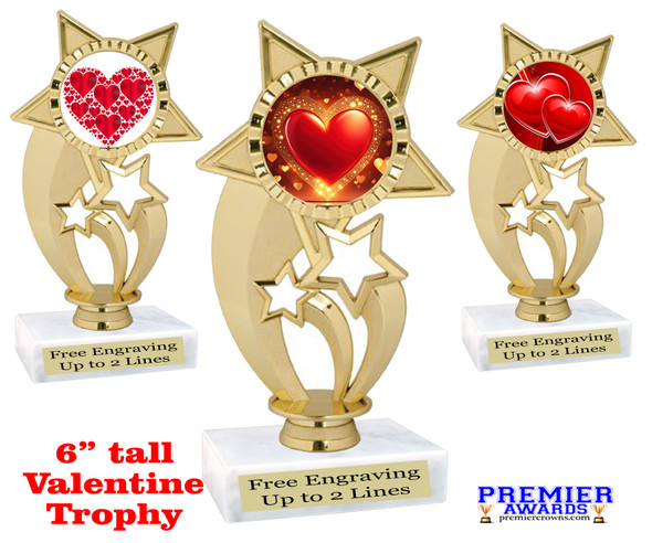 Valentine theme  Trophy.   Great award for your pageants, events, competitions, parties and more. ph54