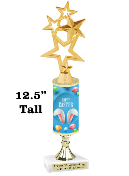 Easter theme trophy.  Festive award for your Easter pageants, contests, competitions and more.  stem 4115