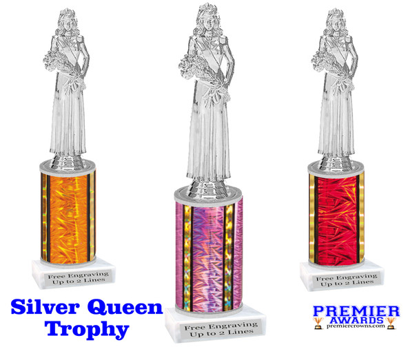 Silver Queen  trophy.  Great trophy for your pageants, events, contests and more!   1 Column Dazzle