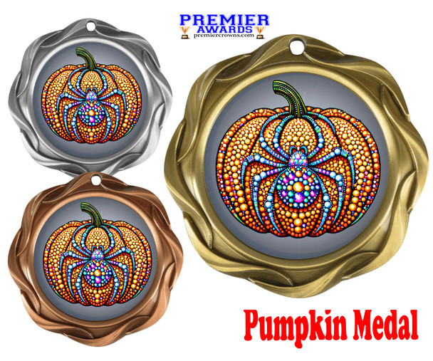 Halloween theme medal.  Choice of medal.  Great for pumpkin carving, decorating or any Halloween event - 43573