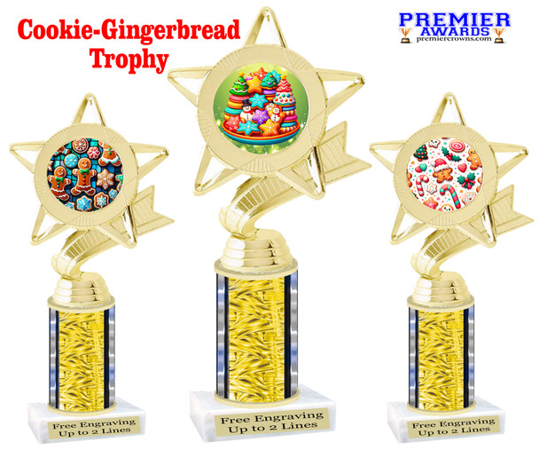 Holiday cookies - Gingerbread trophy.  Great for your baking events & contests.  Or just for your favorite baker. Gold