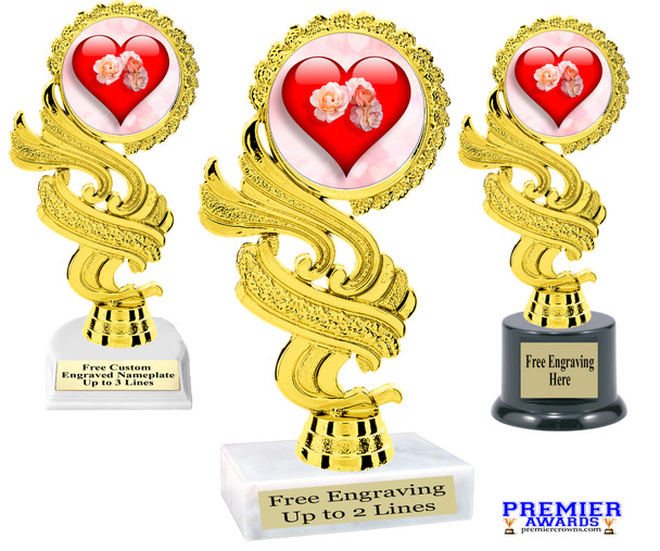 Valentine - Heart Theme trophy.  Great trophy for your pageants, events, contests and more!   ph40
