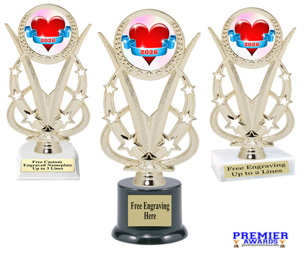 Valentine - Heart Theme trophy.  Great trophy for your pageants, events, contests and more!   h415