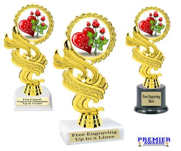 Valentine - Heart Theme trophy.  Great trophy for your pageants, events, contests and more!   ph40-2