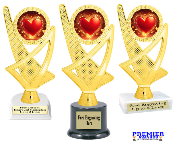 Valentine - Heart Theme trophy.  Great trophy for your pageants, events, contests and more!   ph107