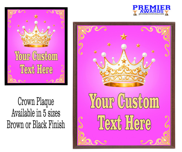 Custom Full Color Plaque.  Choice of black or brown plaque with full color plate.  5 Plaques sizes available 