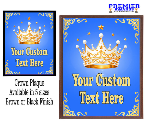 Custom Full Color Plaque.  Choice of black or brown plaque with full color plate.  5 Plaques sizes available 