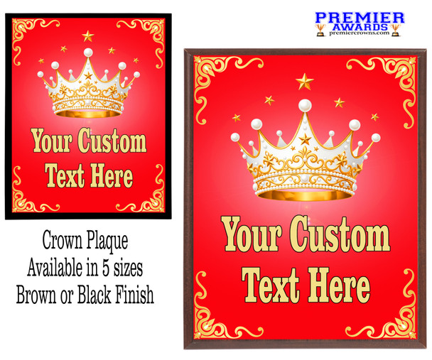 Custom Full Color Plaque.  Choice of black or brown plaque with full color plate.  5 Plaques sizes available 