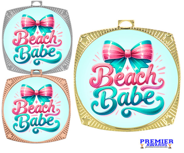 Beach theme medal available in gold, silver or bronze. Great for your Pageants, contests, activities and more
