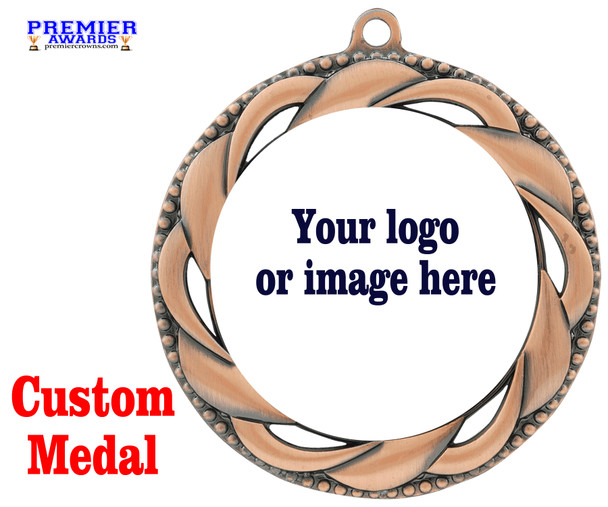 Bronze Custom medal.  Upload your logo, art work or text for a unique medal great for any event!