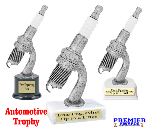 Automotive trophy.  Great trophy for car shows, contests, car guys and more.  Choice of base.    6" to 8" tall trophy