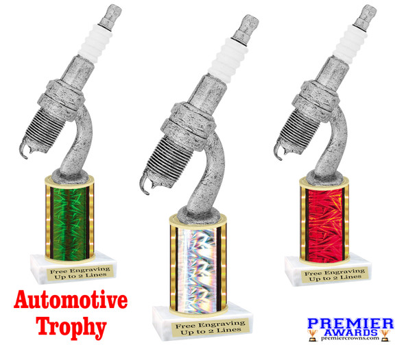 Automotive trophy.  Great trophy for car shows, contests, car guys and more.  Choice of base, column color and trophy height