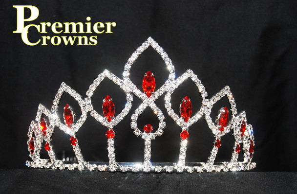 Beautiful 2.5" crown with side combs. Beautiful red stones   CR-0293  