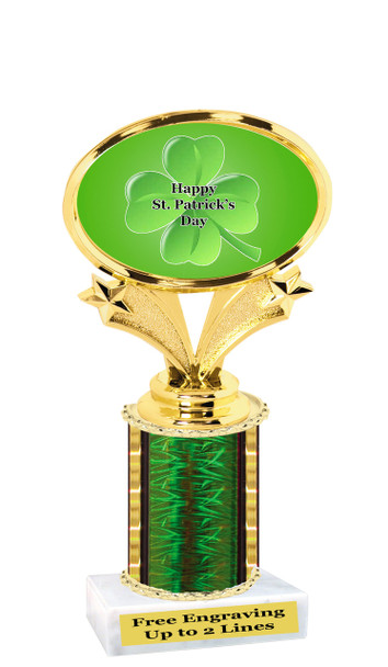 St Patrick's Day theme trophy  6" tall. (001)