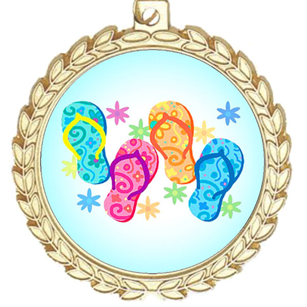 Flip Flops Medal.  Includes free engraving and neck ribbon. (m70