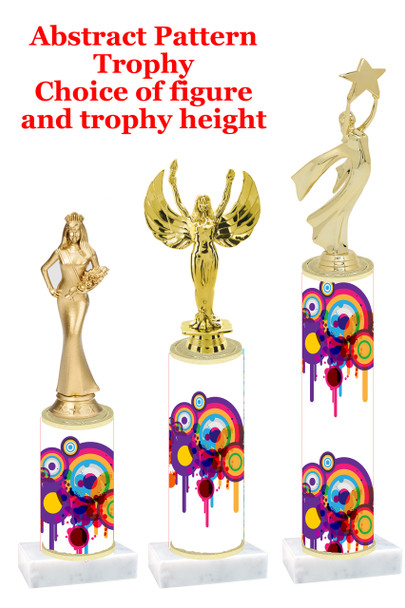 Abstract  pattern  trophy with choice of trophy height and figure (012