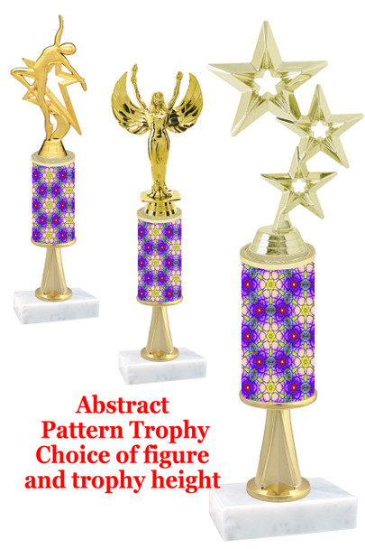 Abstract  pattern  trophy with choice of trophy height and figure (041stem