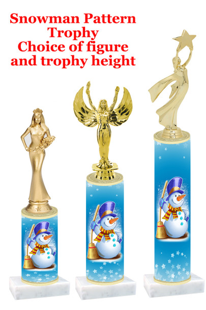 Snowman  trophy with choice of trophy height and figure - winter 001