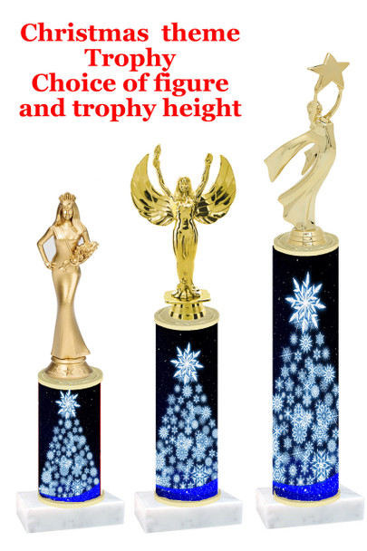 Christmas/Winter theme  trophy with choice of trophy height and figure - winter 010