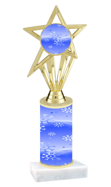 Winter - Christmas theme  trophy with choice of trophy height  with matching insert.  (036