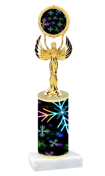 Winter - Christmas theme  trophy with choice of trophy height  with matching insert.  (041